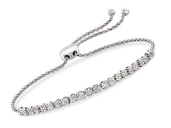 Ross-Simons Diamond Cluster Bolo Bracelet