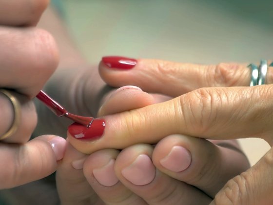Manicure for old women
